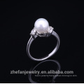 2015 super fashion copper new design pearl finger ring for women